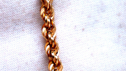 Opal Large Whale Tale Rope Chain Necklace 14kt Gold 12513 *v