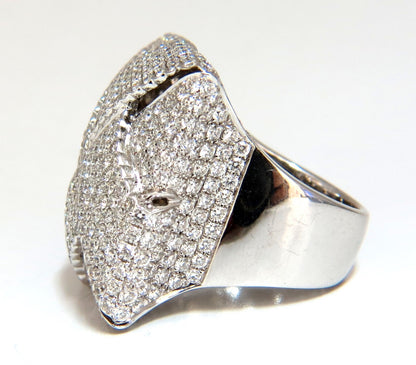 7.15ct 3D Unisex Cross weave Dome Natural Diamond Ring 18kt gold *v