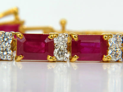 GIA CERTIFIED 18KT 23.46CT NATURAL RUBY DIAMOND BRACELET VIVID *v