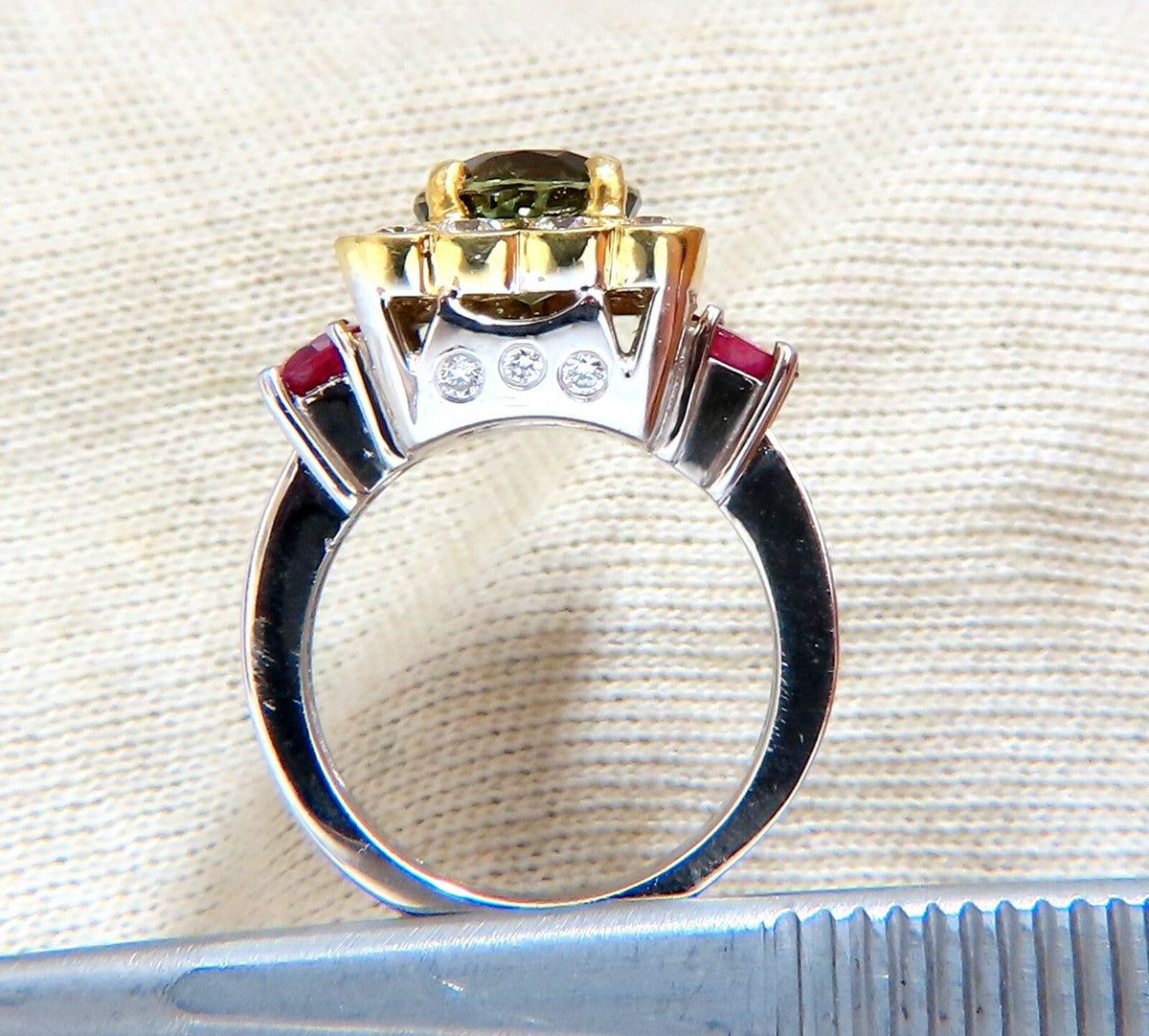 GIA Certified 3.48 carat natural color change alexandrite Ruby diamond ring *v