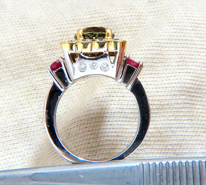 GIA Certified 3.48 carat natural color change alexandrite Ruby diamond ring *v