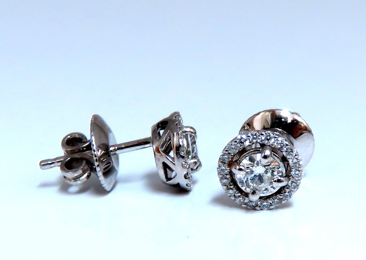1.11ct. natural round diamond cluster earrings 14 karat *v