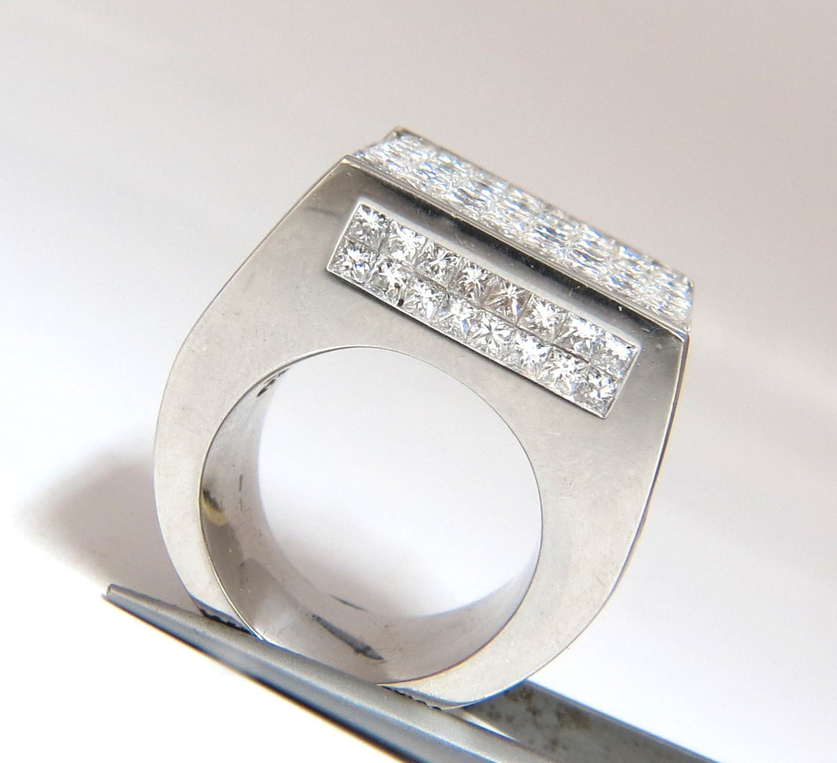 7.00ct Princess Cut Natural Diamonds Platinum Ring Heavyweight Prime *v