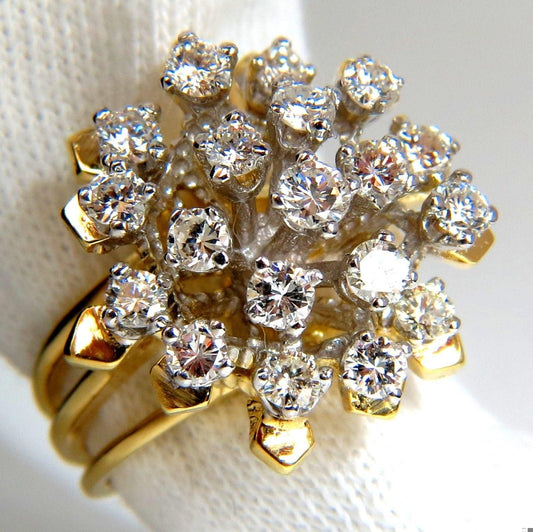 1.90CT NATURAL DIAMONDS FLOATING RAISED COCKTAIL RING 14KT GOLD 10031 *v
