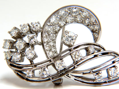 2.00ct Diamonds cluster brooch pendant pin Platinum Estate Cluster Cocktail *v