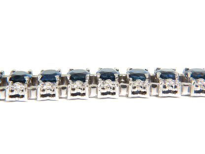 33.75CT NATURAL GEM SAPPHIRE DIAMOND BRACELET 3 ROW & WIDE CUFF 14KT *v