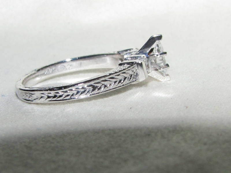 NATURAL .56CT MARQUISE & ASCHER CUT DIAMOND RING 14kt *v
