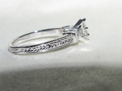 NATURAL .56CT MARQUISE & ASCHER CUT DIAMOND RING 14kt *v