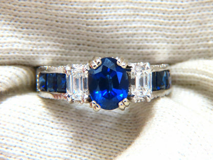 GIA Certified 1.86ct Natural Sapphire Diamonds Ring & matching eternity band *v