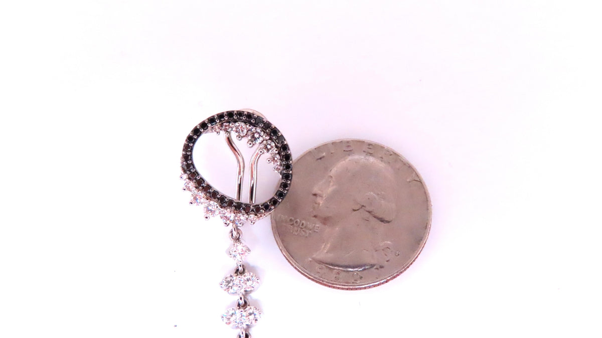 Black For White Diamond Circles Dangle Earrings 18kt 12532 *v