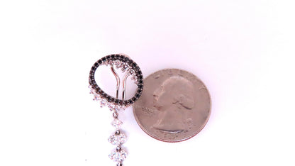 Black For White Diamond Circles Dangle Earrings 18kt 12532 *v