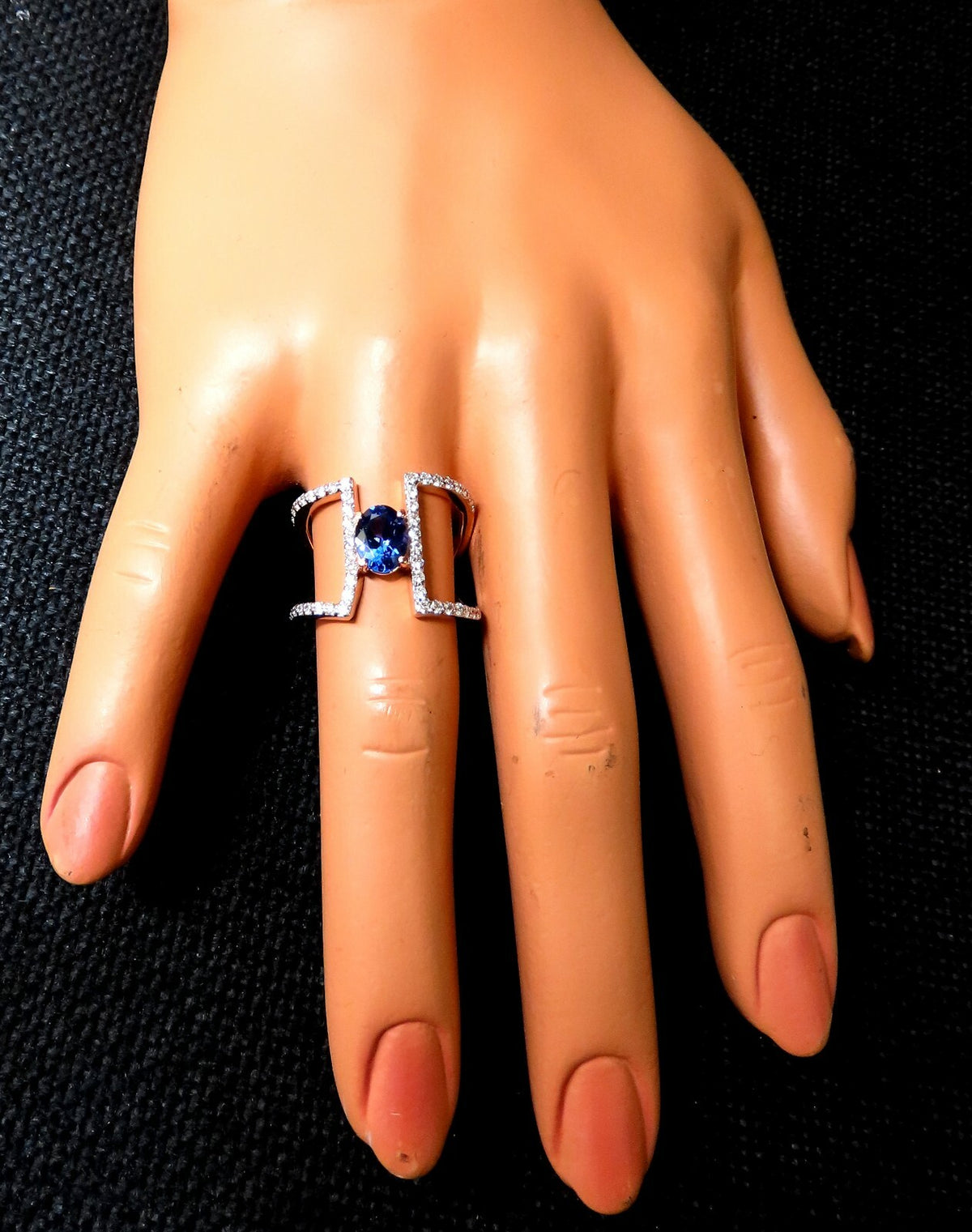 1.30ct Natural Tanzanite Diamond ring Wide shoulder Mod *v
