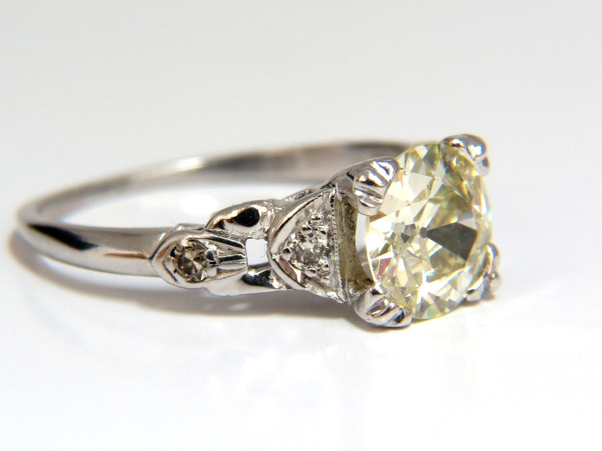 1.33ct vintage class old mine cut natural diamond engagement ring platinum *v