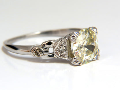 1.33ct vintage class old mine cut natural diamond engagement ring platinum *v