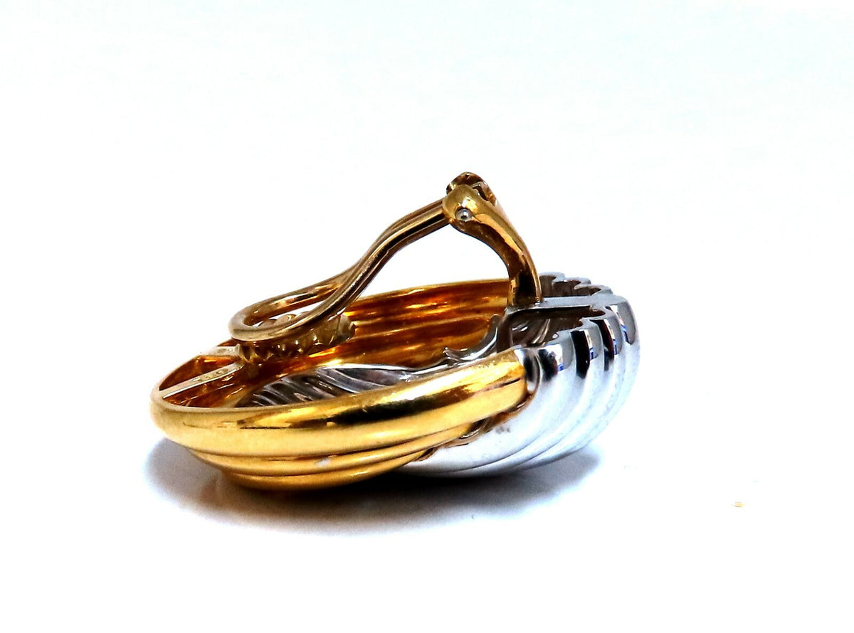 18Kt Gold Prime Classic Knocker Clip Earrings Pierce-less *v