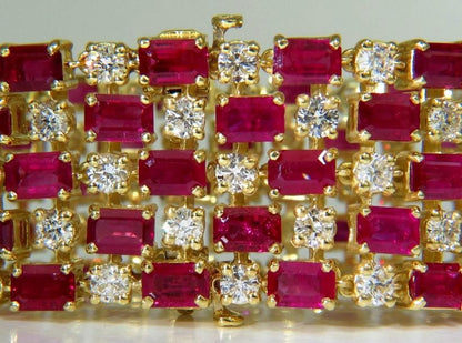 GIA Certified Natural Ruby Diamond Cuff Bracelet 18kt Important 12337 *v
