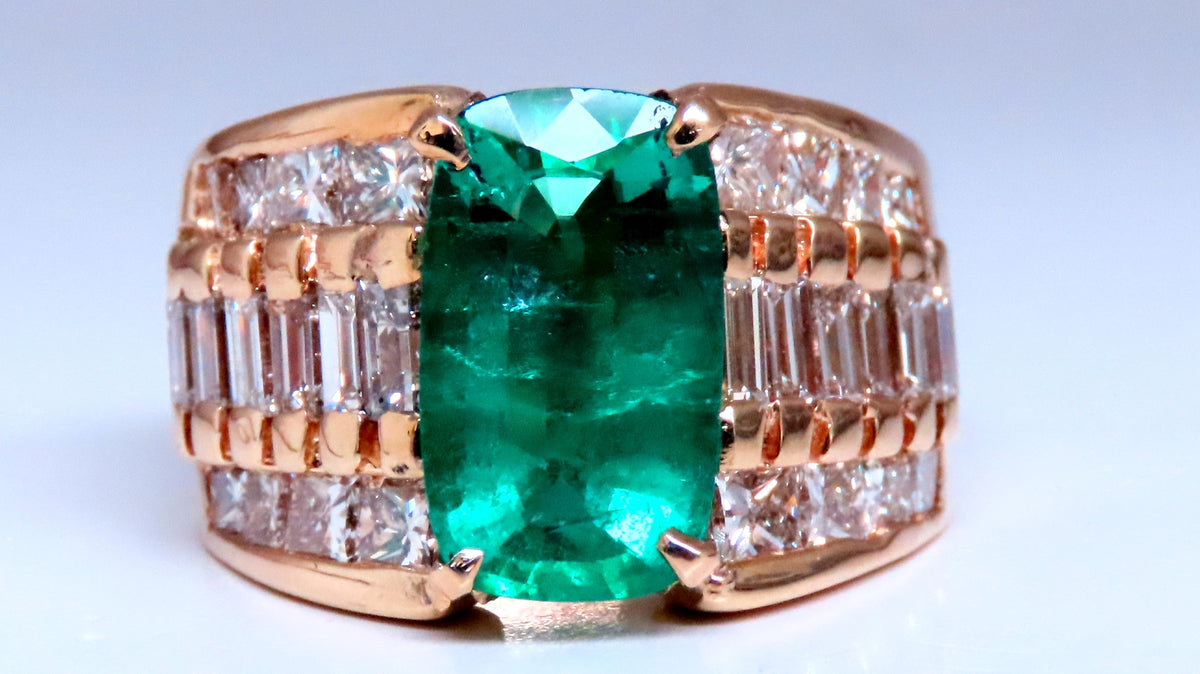 GIA Certified 3.01ct Natural Emerald Diamonds Ring 14kt Gold 12360 *v