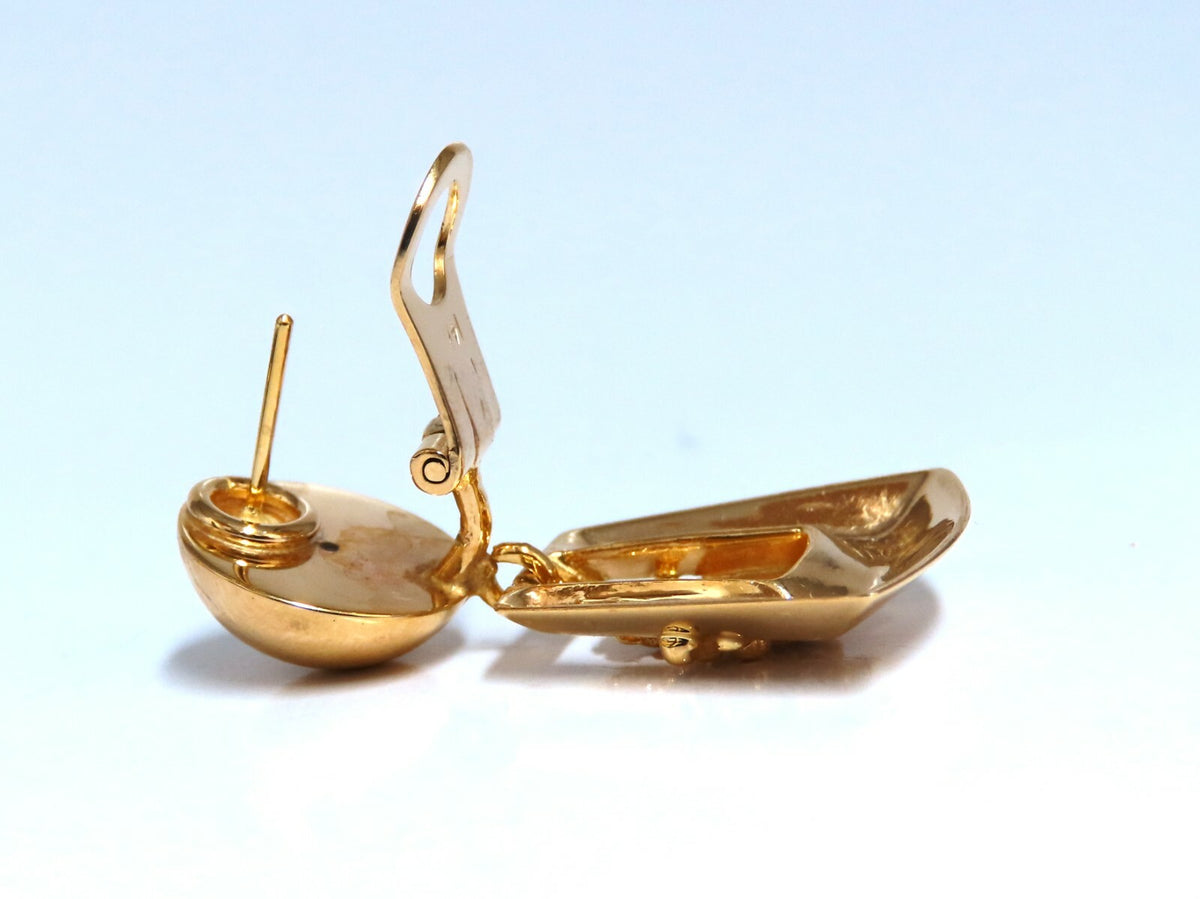 Ball Dome Dangle Deco Earrings 14kt Gold *v