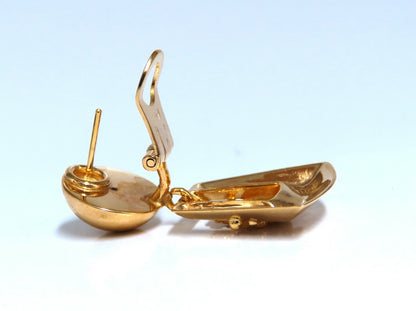 Ball Dome Dangle Deco Earrings 14kt Gold *v