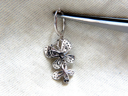 1.90ct Natural Sapphire Diamond Butterfly Dangle Earrings 14kt *v