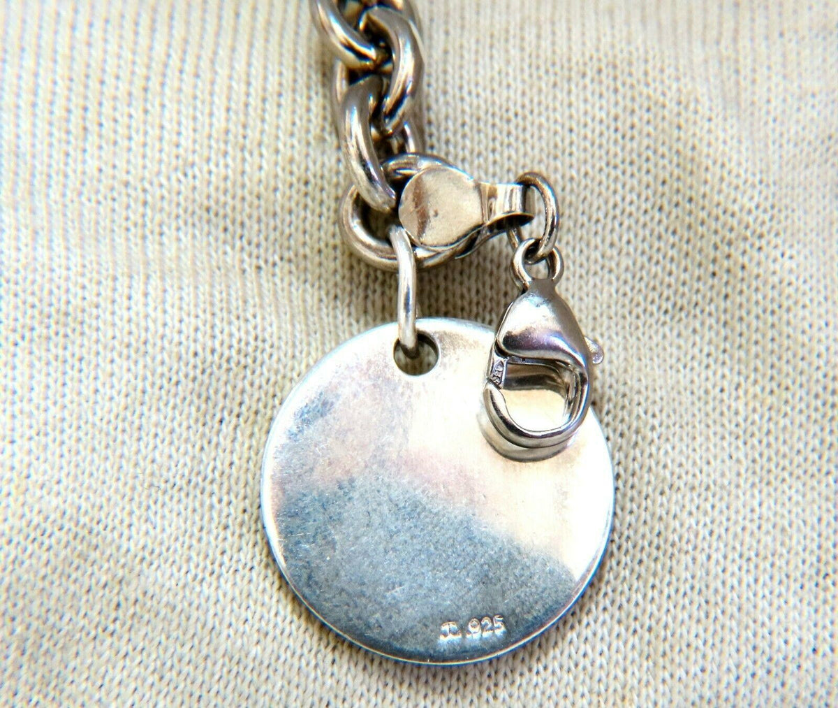Sterling Silver Disc Toggle Charm Link Bracelet 11394 *v