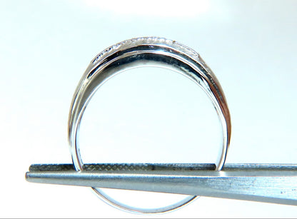 Mens .15ct natural round cut diamonds wide band bead 14 karat *v