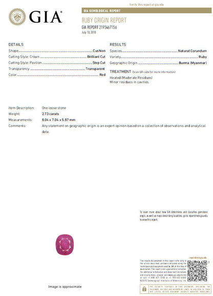 GIA Certified 4.08ct Burma Red Ruby Diamonds Ring 18 Karat *v