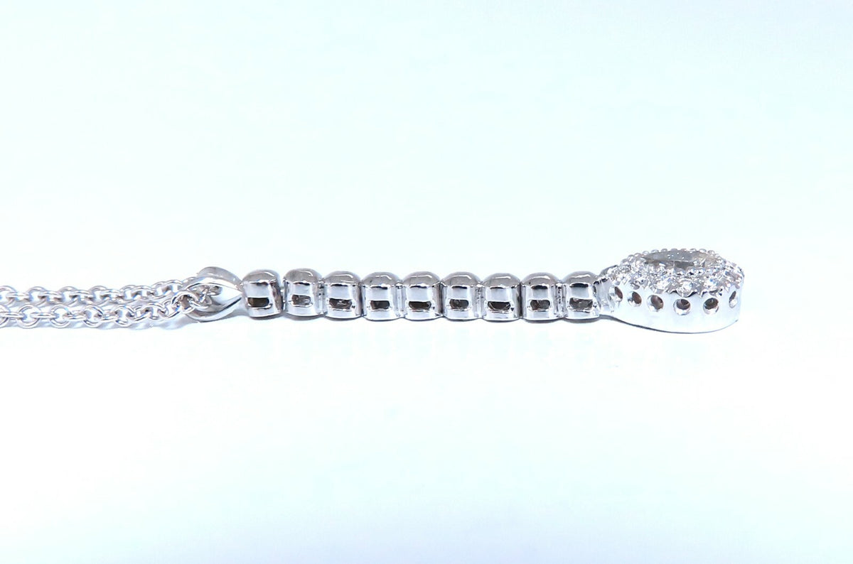 .48ct Natural Pear Diamonds Drop Pendant Necklace 14kt Dangle *v
