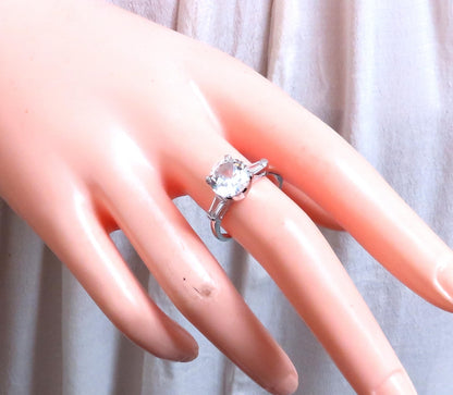 3.50ct White Zircon Engagement Ring 14kt Gold 12435 *v