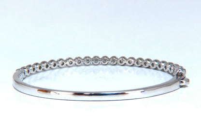 1.63ct Natural Round Diamonds Bezel Flush Set Bangle Bracelet 14 Karat *v