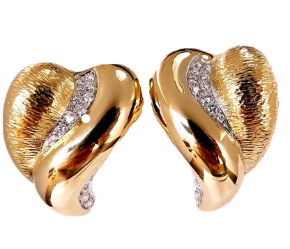 Caravelli .50ct Natural Dome Heart Diamond Earrings 18kt *v