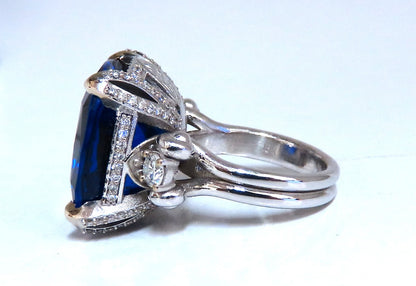 GIA Certified 27.35ct natural Blue Tanzanite diamonds ring 18kt Three Stone *v
