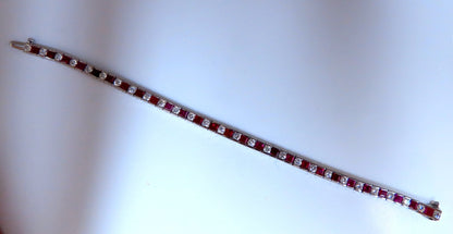 10.03ct Natural Ruby Diamonds Alternating Channel Line Bracelet 14kt *v