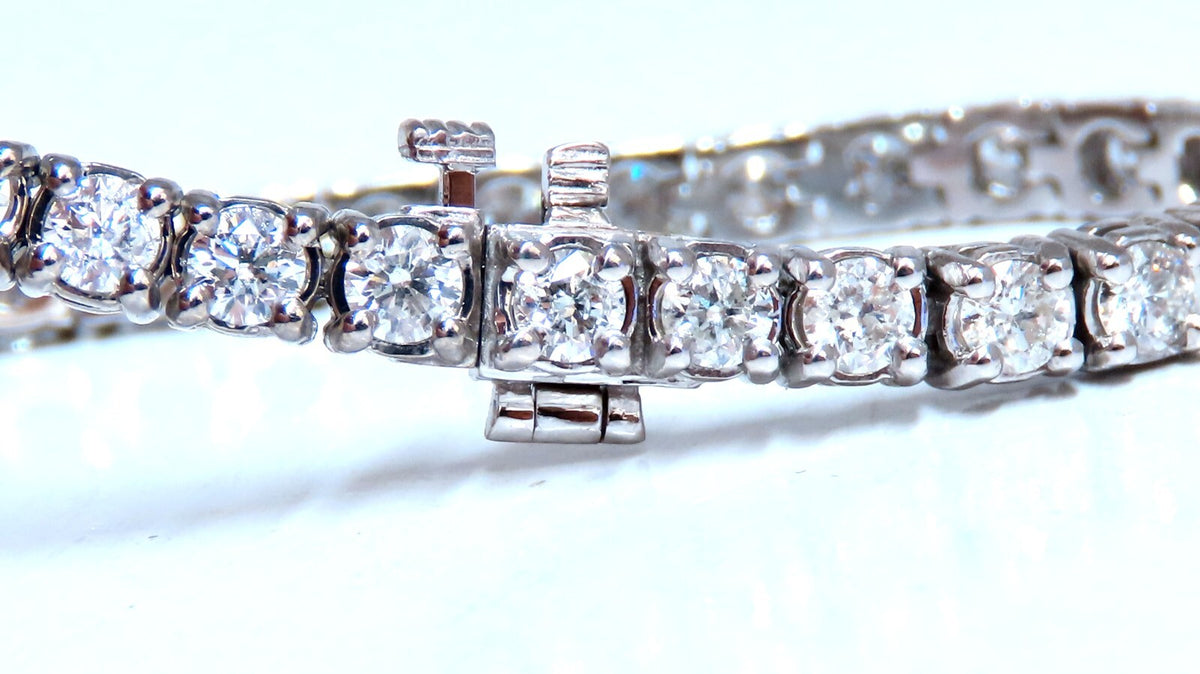 7.11ct natural round diamonds tennis bracelet classic 14 karat white gold *v