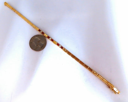 .80ct Natural Ruby .33ct Diamonds Vintage Bracelet 14 Karat *v