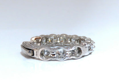 3.02ct Natural Round Diamond hoop earrings 14kt 22mm button & share prong *v