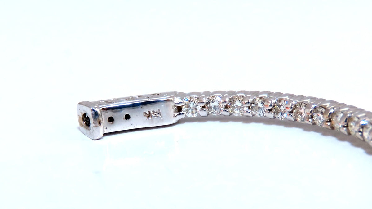 2.68ct Natural Round Diamond hoop earrings 14kt 1.7 inch single share prong *v