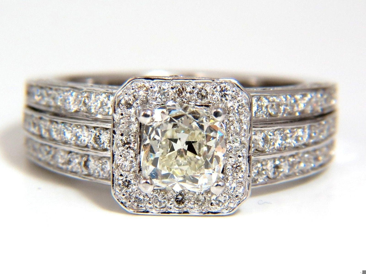GIA Certified 1.20ct natural cushion cut diamonds ring 14kt 10024 *v