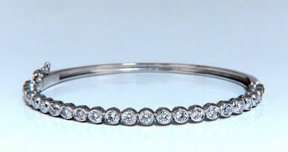 1.63ct Natural Round Diamonds Bezel Flush Set Bangle Bracelet 14 Karat *v