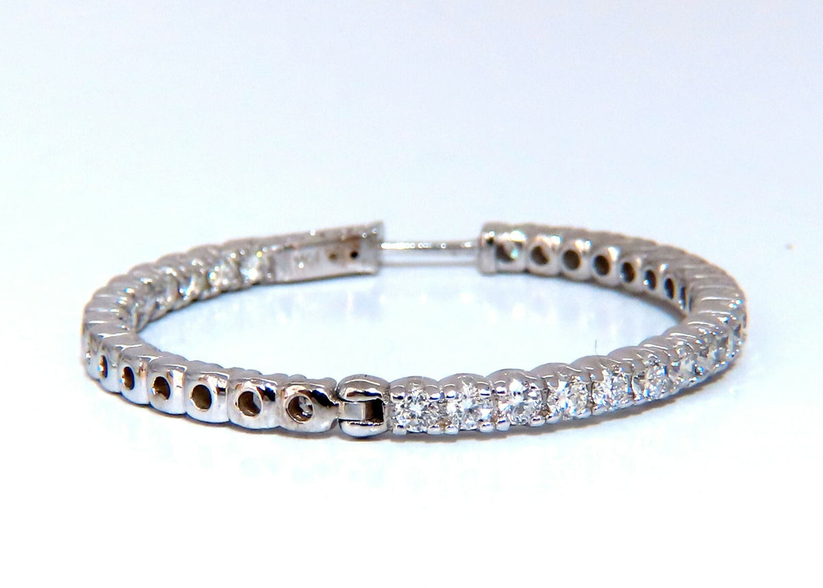 3.90ct Natural Round Diamond circle hoop earrings 14kt 40m share prong *v