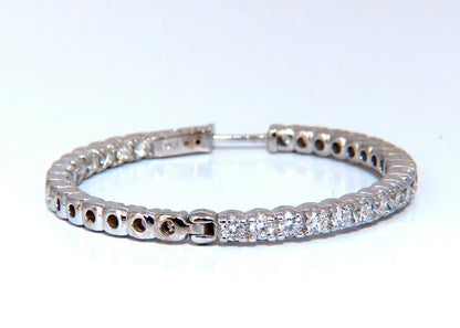 3.90ct Natural Round Diamond circle hoop earrings 14kt 40m share prong *v