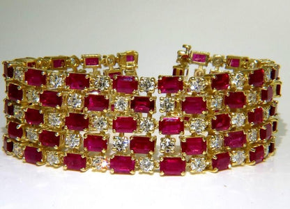 GIA Certified Natural Ruby Diamond Cuff Bracelet 18kt Important 12337 *v