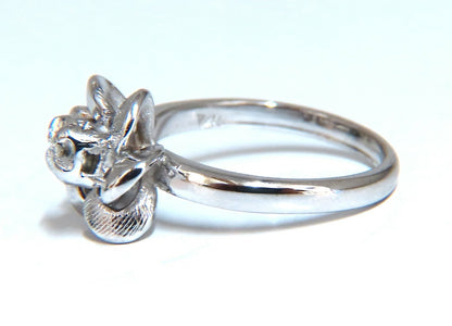 .02ct Natural Diamond Circular Bow Clover Ring 14kt *v