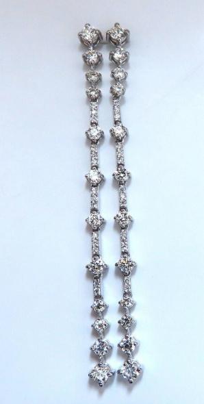 1.80ct Natural Diamonds Dangle Earrings 14kt Gold Ref 12325 *v