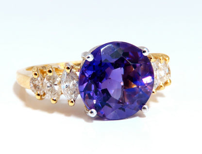 4.45ct Natural Round Vivid Purple Amethyst Diamond Ring 14 Karat *v