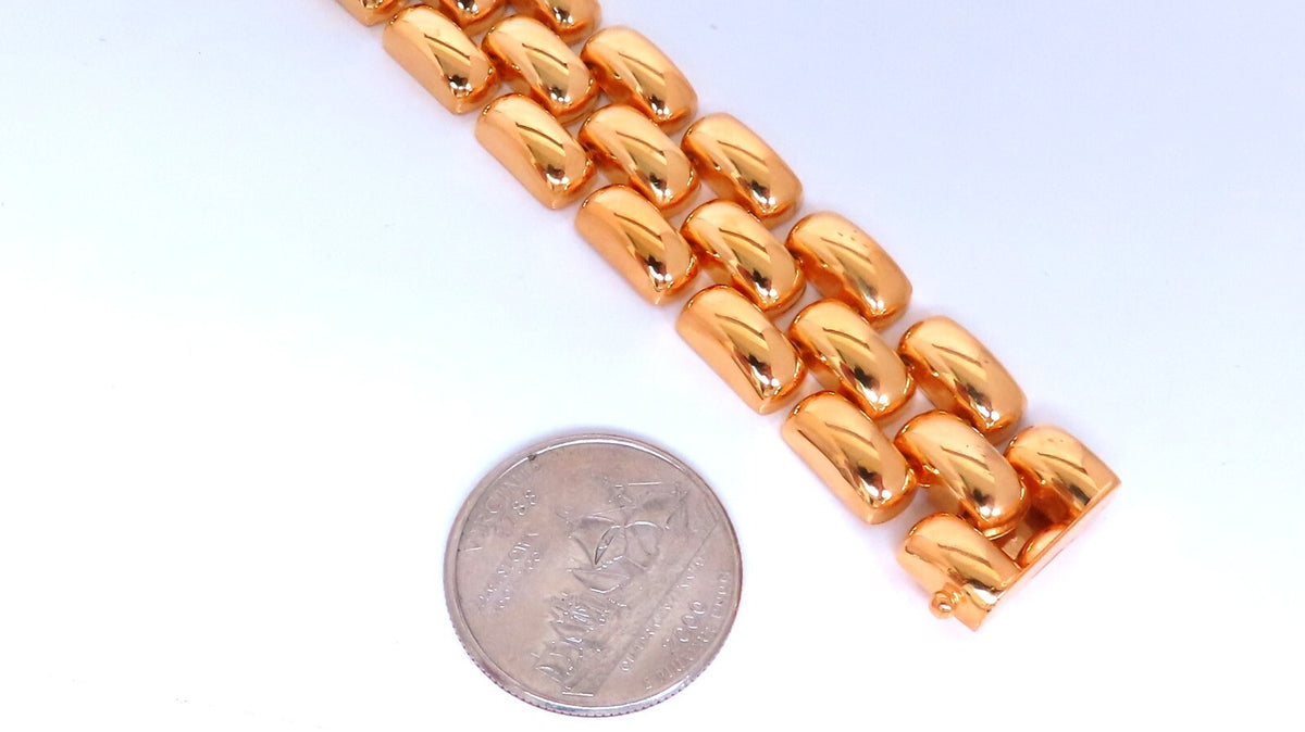 18.5mm Wide Classic Panther Link Necklace 14kt gold 74 grams *v