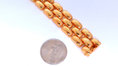 18.5mm Wide Classic Panther Link Necklace 14kt gold 74 grams *v