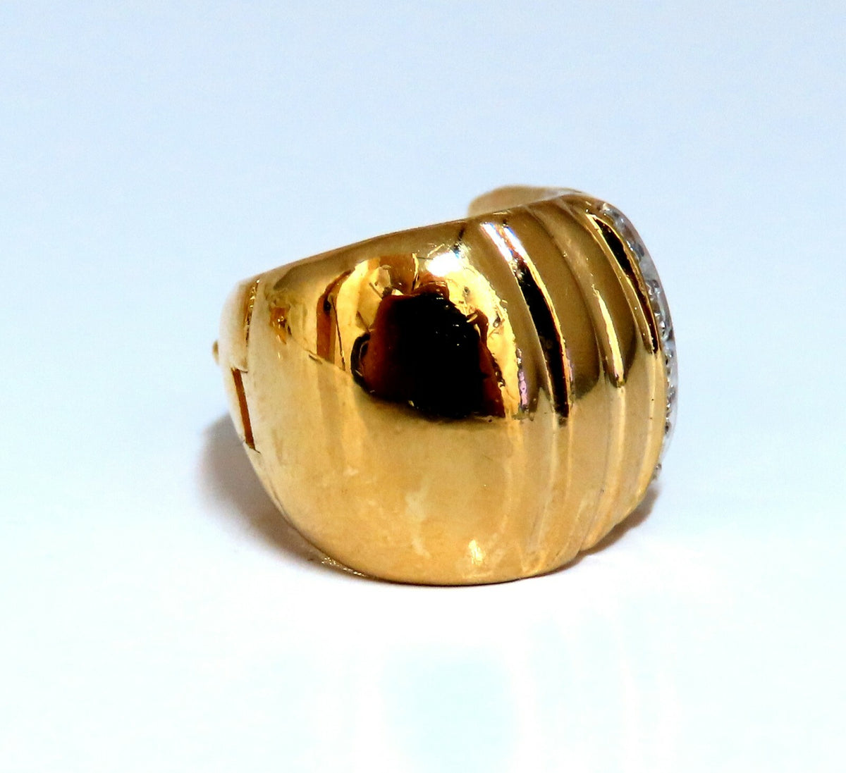 .36ct Natural Diamonds Stripped Staggered Row Bead Set Earrings 18kt Gold *v