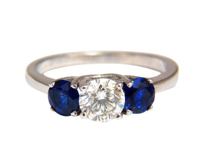 GIA Certified .73ct Natural Diamond Sapphires Ring 14kt 45547 *v