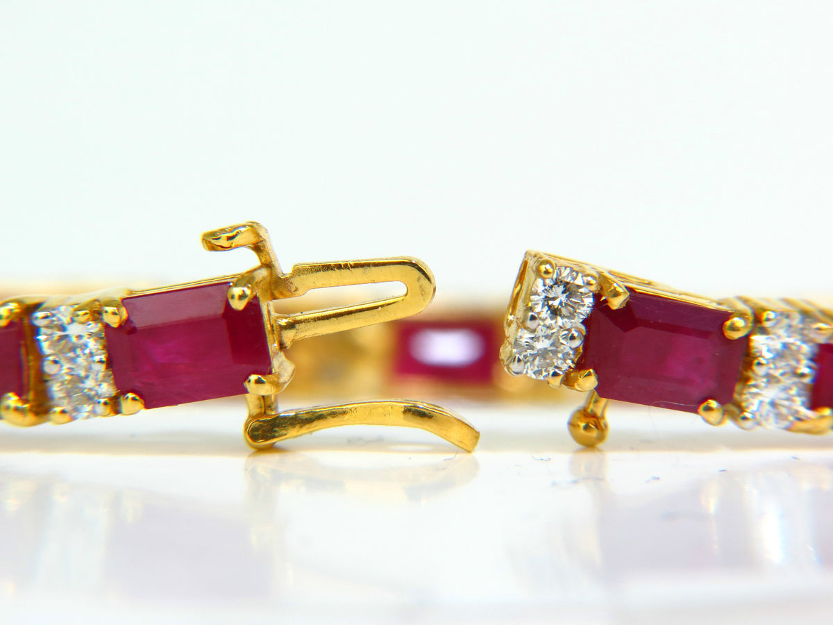 GIA CERTIFIED 18KT 23.46CT NATURAL RUBY DIAMOND BRACELET VIVID *v